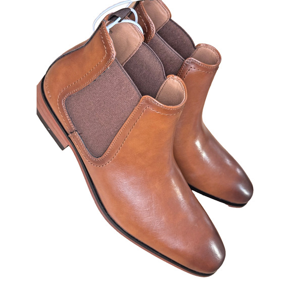NEW Guess GMSYLEM-R 701 Brown Pull On Dress Chelsea Boots Size 8.5 M Fancy main image 4